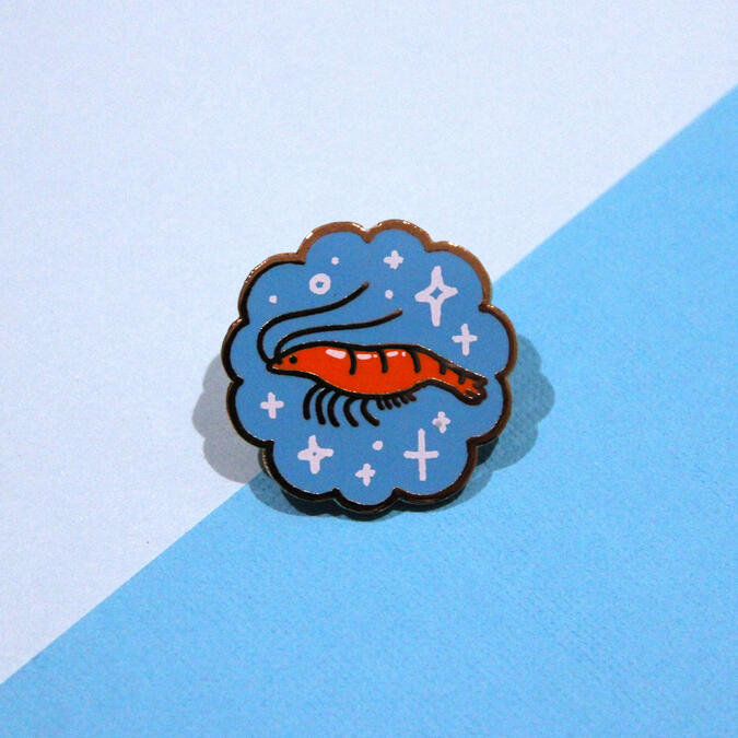 Shrimp Enamel Pin Shrimp Enamel Pin