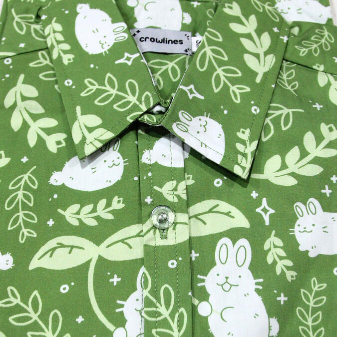 Sage Bunny Button Up Shirt Sage Bunny Button Up Shirt