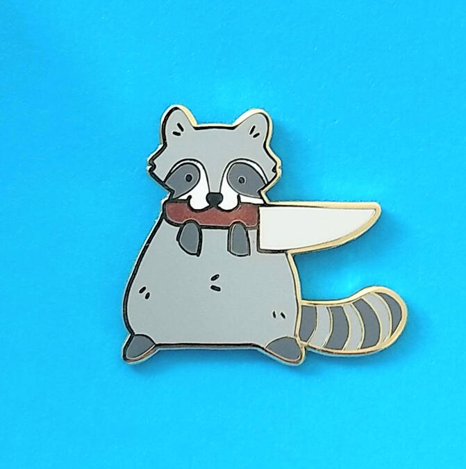 Knife Raccoon Enamel Pin Knife Raccoon Enamel Pin