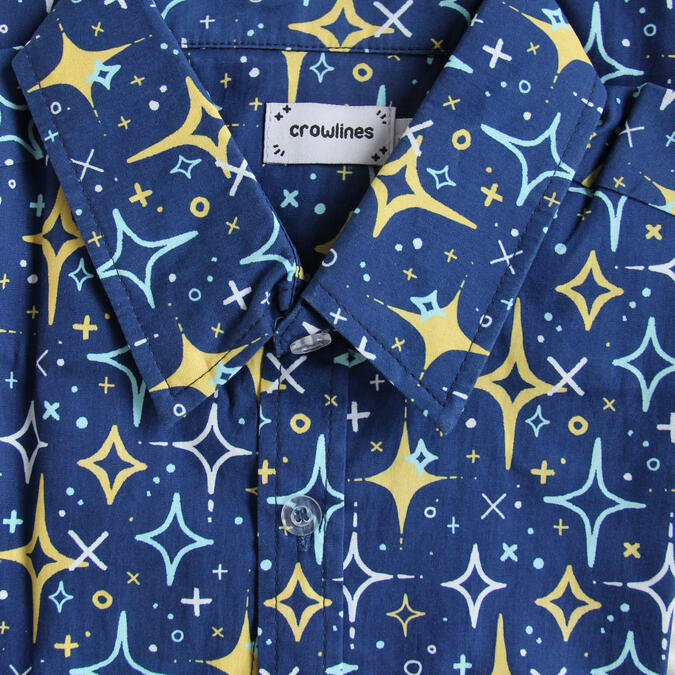 Brilliant Sparkle (Deep Sea Blue) Button Up Shirt Brilliant Sparkle (Deep Sea Blue) Button Up Shirt